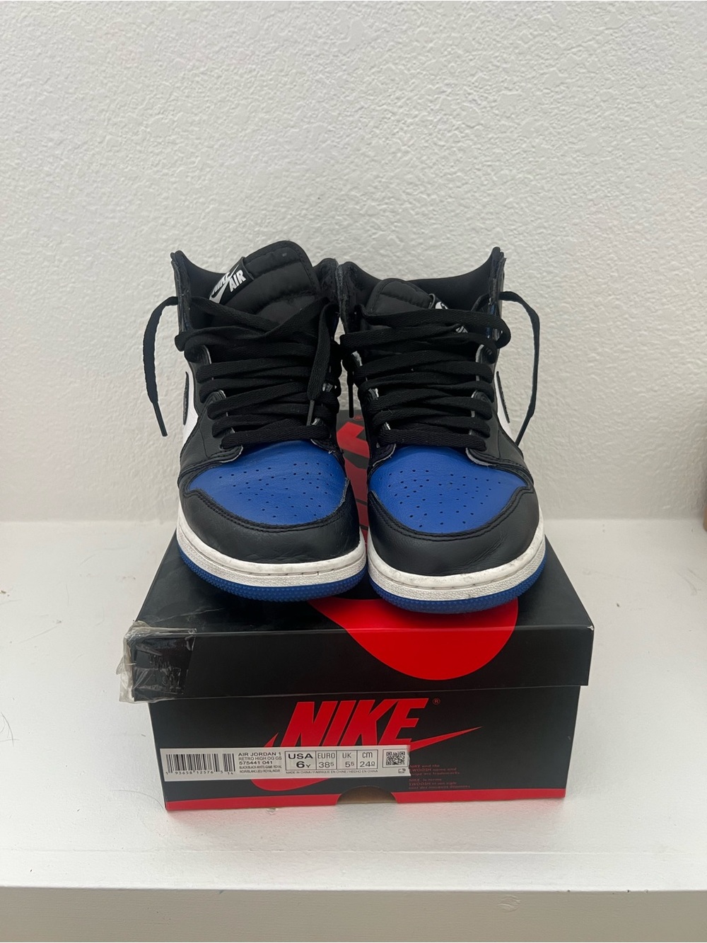 Nike Kids Black and Royal Blue High-Top Sneakers